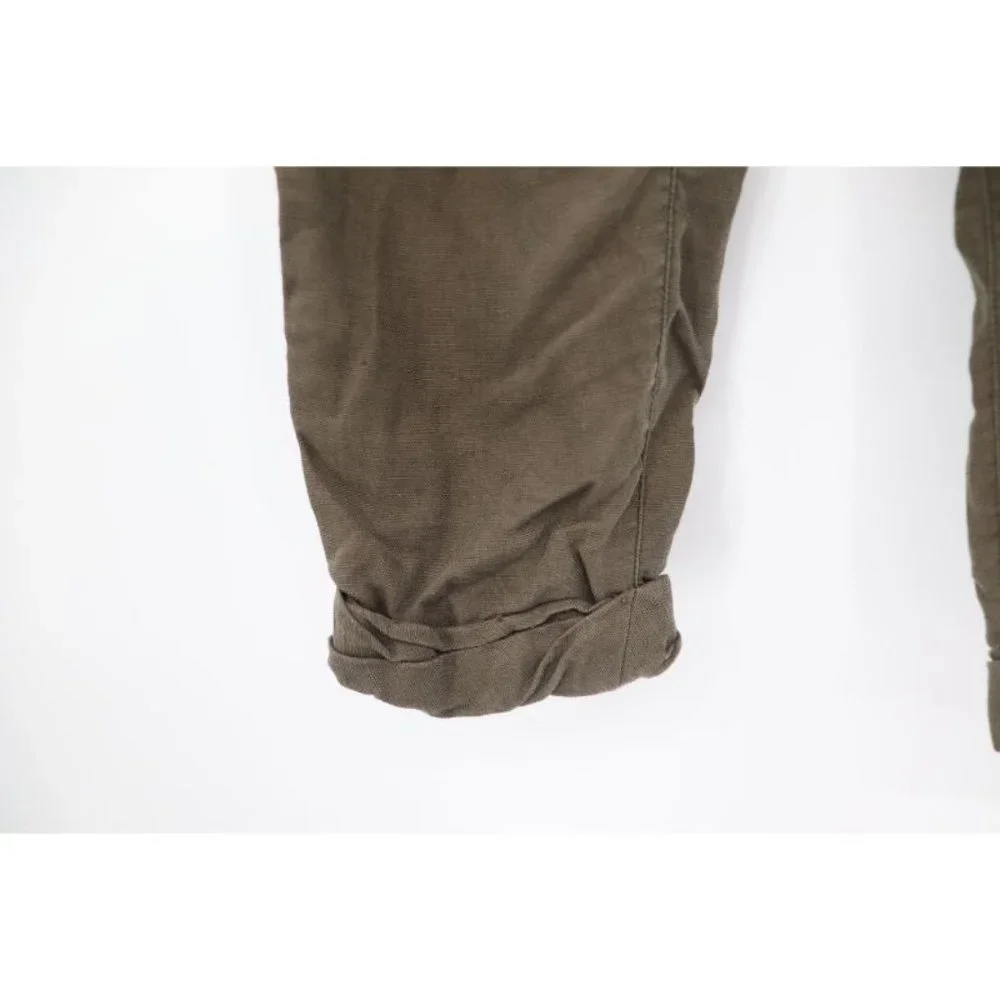 wilfred women’s 00 Allant pants linen olive green belted pockets cuffed‎ cropped
